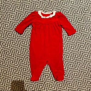 Ralph Lauren 3M onesie Red Velvet Baby Collar